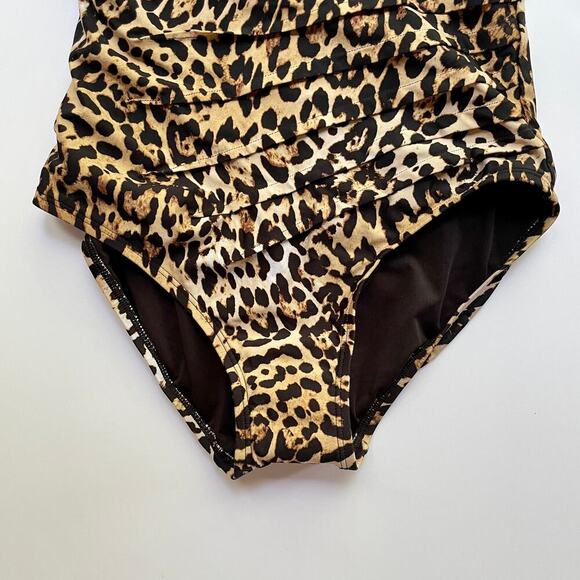 Calvin Klein One Piece Swimsuit Leopard Print Size 4 NEW - Picture 5 of 8